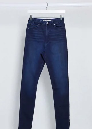 Синие джинсы скинни с завышенной талией ASOS DESIGN Tall Ridley-Голубой