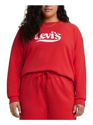 LEVIS Женская красная толстовка с логотипом из хлопковой смеси плюс 1X