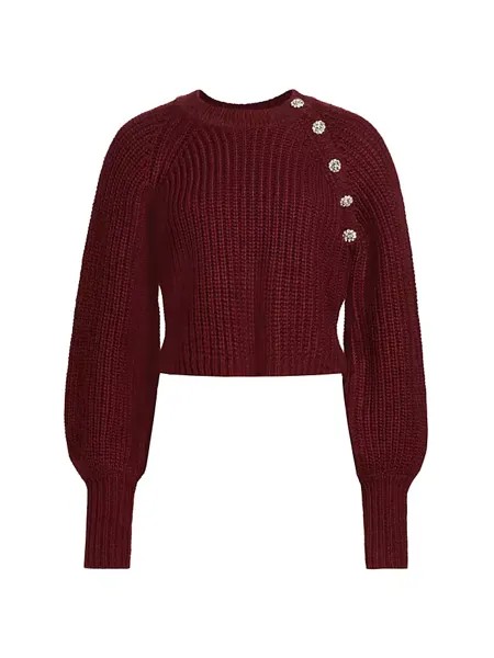 Укороченный свитер Keren с кристаллами Cinq À Sept, цвет oxblood