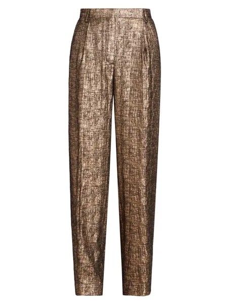 Широкие брюки с эффектом металлик Porter Dries Van Noten, золотой