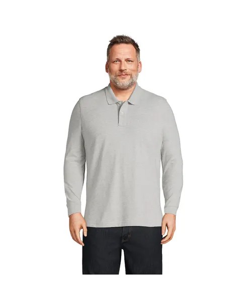 Мужская рубашка-поло Big and Tall Comfort First с длинными рукавами в сетку Lands' End