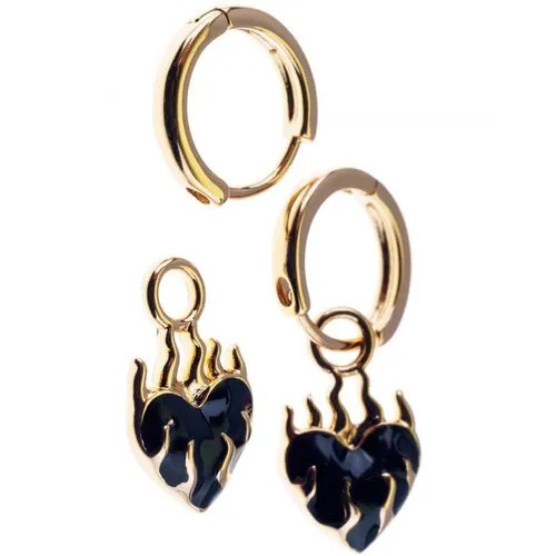 Серьги конго XUPING JEWELRY, черный, золотой