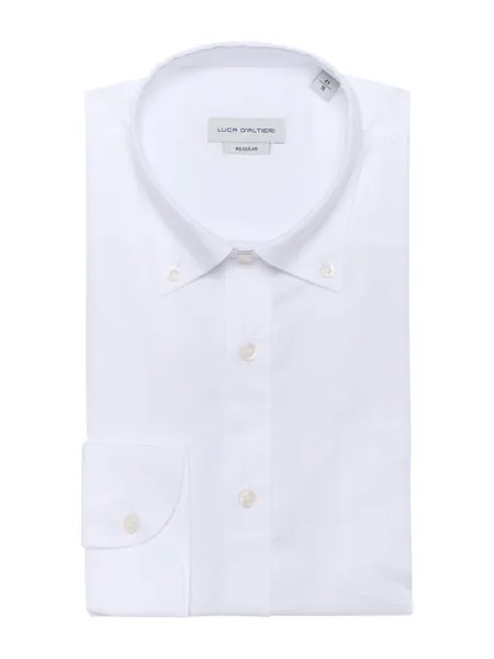 Luca D'Altieri рубашка-риза обычного кроя из чистого фактурного хлопка, белый
