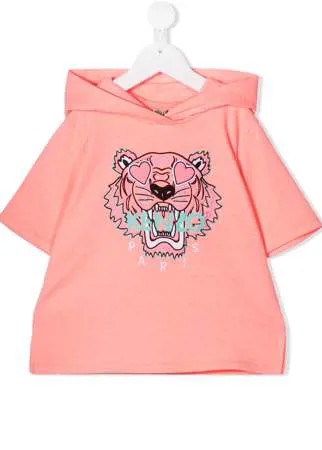 Kenzo Kids худи с короткими рукавами и вышивкой Tiger