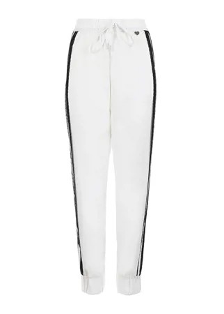 Белые спортивные брюки с черными лампасами TWINSET
