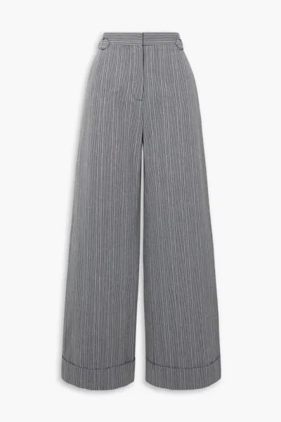 Широкие брюки из хлопка в полоску See By Chloé, серый
