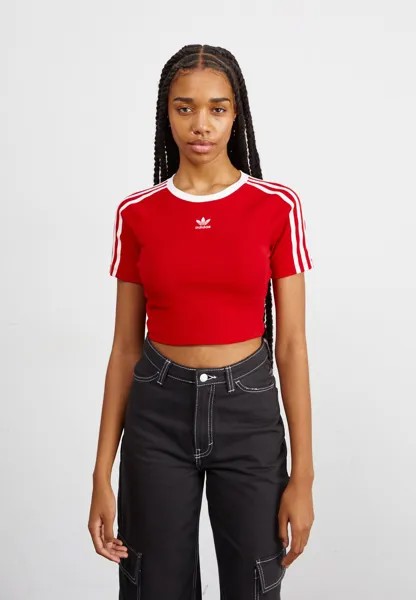 Футболка с принтом Baby Tee adidas Originals, цвет better scarlet