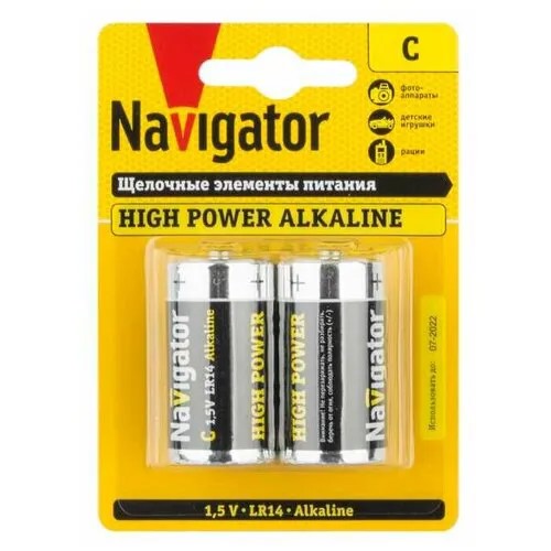 NAVIGATOR Элемент питания алкалиновый 94 754 NBT-NE-LR14-BP2 (блист.2шт) Navigator 94754