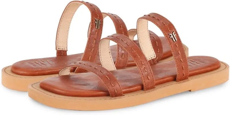 Сандалии на плоской подошве Faye Strappy Slide Frye, цвет Cognac