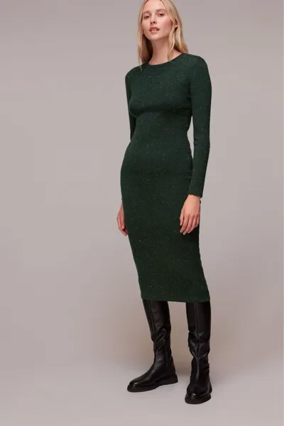 Зеленое блестящее трикотажное платье Annie Whistles, зеленый