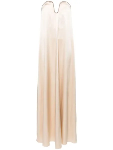 Roland Mouret платье макси со стразами, нейтральный цвет