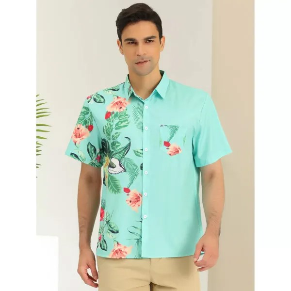 Мужские летние рубашки с коротким рукавом на пуговицах и цветочным принтом в стиле пэчворк Lars Amadeus