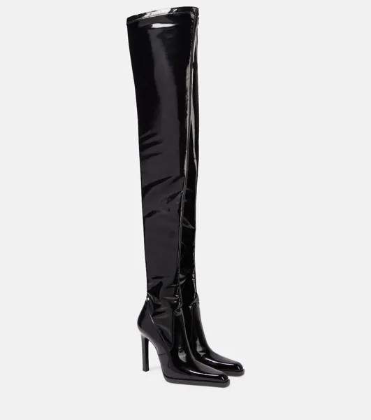 Лаковые ботфорты nina Saint Laurent, черный