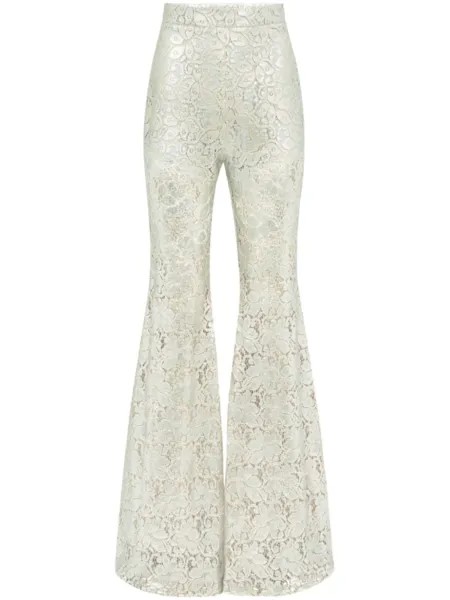 Nina Ricci кружевные расклешенные брюки, нейтральный цвет