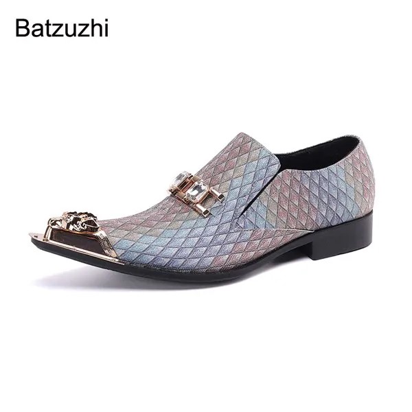 Batzuzhi 100% новые мужские туфли, женская кожаная классическая обувь, мужские слипоны для бизнеса вечерние НКИ и свадьбы, мужские туфли