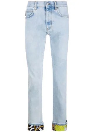 Versace джинсы кроя слим с подворотами
