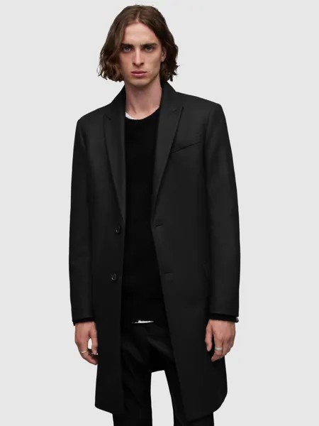 Пальто из смесовой шерсти Jemison AllSaints, черный