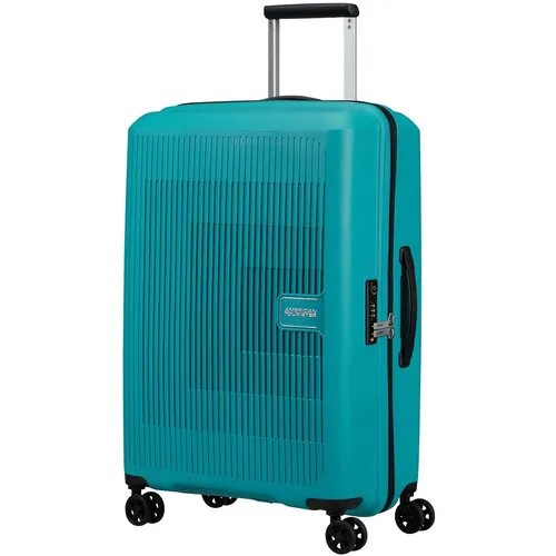 Чемодан American Tourister, 72.5 л, размер M, бирюзовый, голубой