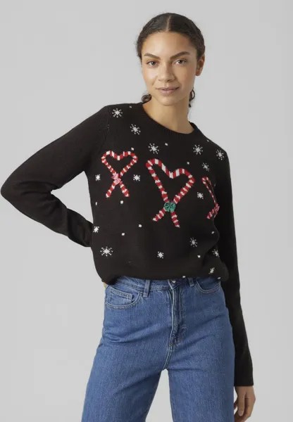 Свитшот Vero Moda VMCANDYHEART O NECK XMAS, цвет black comb