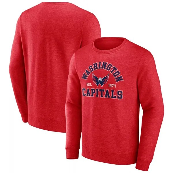 Мужской красный пуловер с классической аркой Washington Capitals с логотипом Fanatics