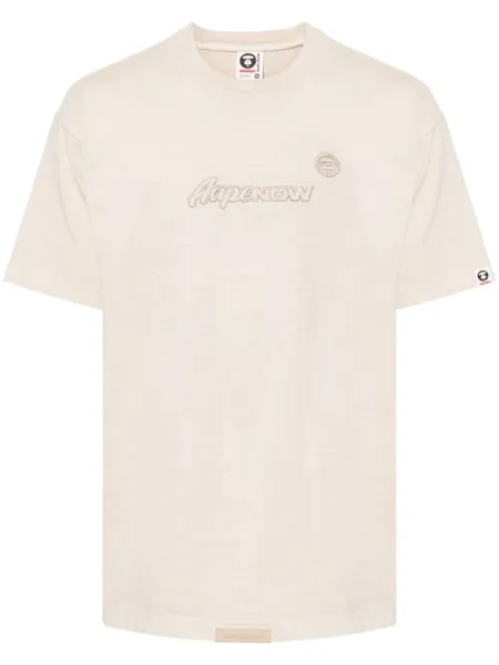 Футболка с вышитым логотипом AAPE BY *A BATHING APE, коричневый