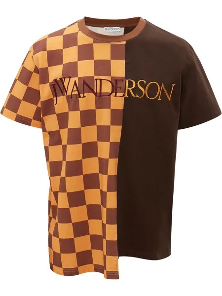 JW Anderson футболка с клетчатой вставкой