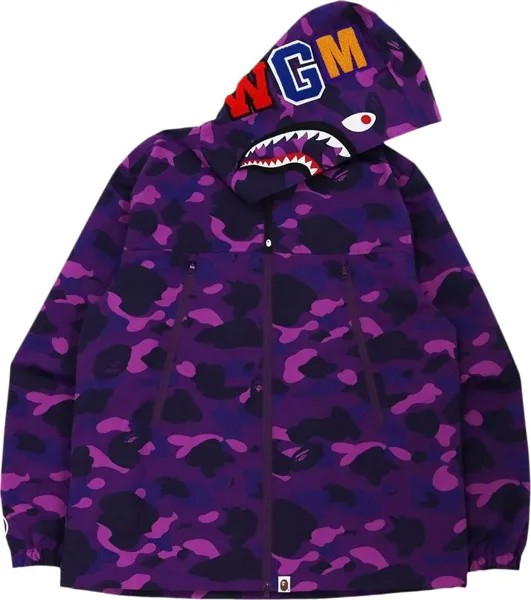 Худи BAPE Color Camo Shark Hoodie Jacket 'Purple', фиолетовый