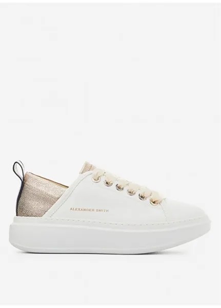 Бело-золотые женские кожаные кроссовки ASAZWYW0493WCP Alexander Smith