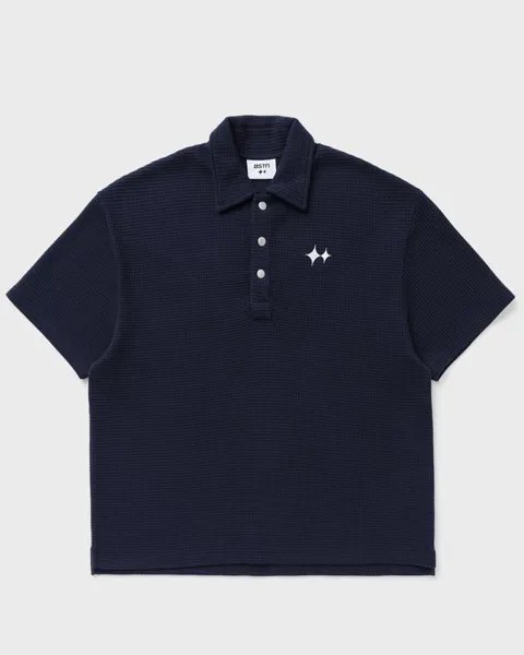 Поло Bstn Brand Oversized Waffle Polo Shirt, темно-синий