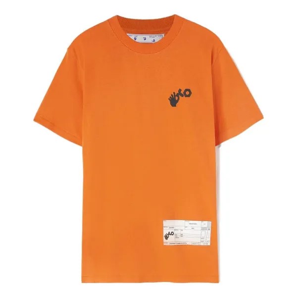 Футболка Men's OFF-WHITE x Teenage Engineering Crossover SS22 Logo Printing Round Neck Short Sleeve Orange T-Shirt, мультиколор