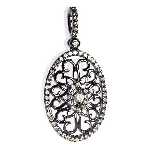 Подвеска с фианитами из серебра SP00082-001-BLK JV