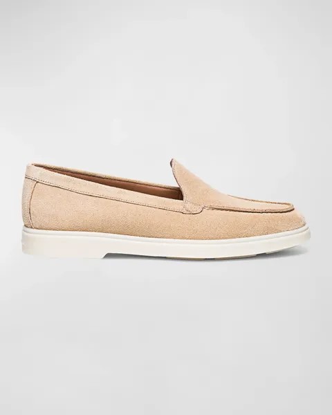 Замшевые лоферы-слипоны Yaltamoc Santoni, цвет Beige