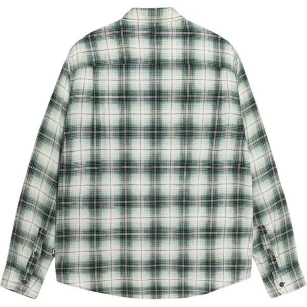 Рубашка в клетку с принтом Matthew Stussy, зеленый