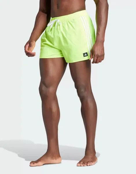 Зеленые шорты для плавания adidas CLX с тремя полосками adidas performance