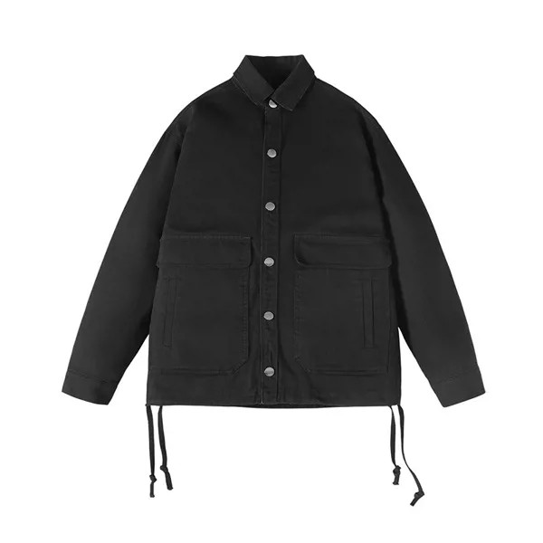 Уличная спортивная куртка в японском стиле ретро Свободное пальто для инструментов Мужская брендовая весенне-осенняя хлопковая ветрозащитная куртка с лацканами для мужчин