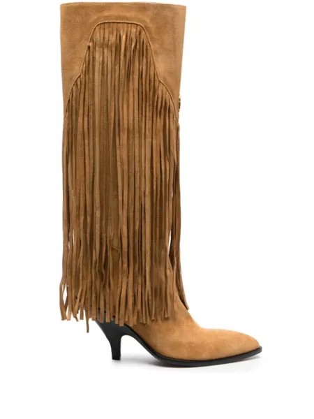 Bally сапоги с бахромой, нейтральный цвет