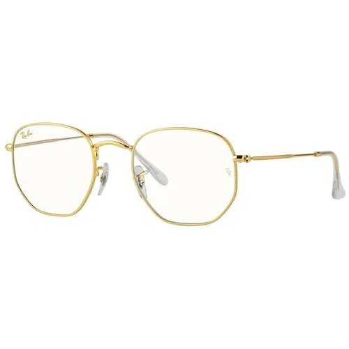 Солнцезащитные очки Ray-Ban, шестиугольные, оправа: металл, с защитой от УФ, устойчивые к появлению царапин, золотой