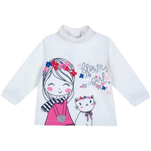 Лонгслив CHICCO трикотажный, белый 47780, размер 104