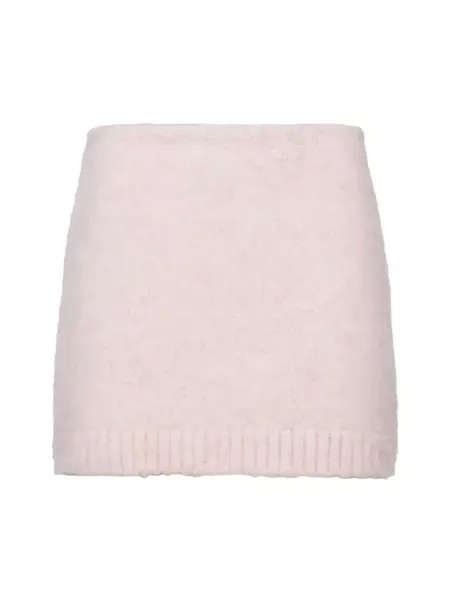 Мини-юбка из шетландской шерсти Prada, розовый