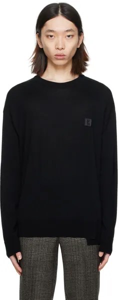 Черный свитер с асимметричным подолом Wooyoungmi