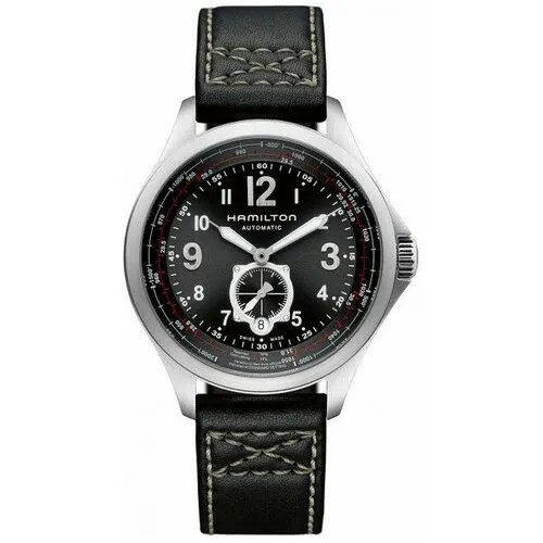 Наручные часы Hamilton Khaki Aviation Hamilton Khaki Aviation QNE, артикул H76655733, черный, серебряный