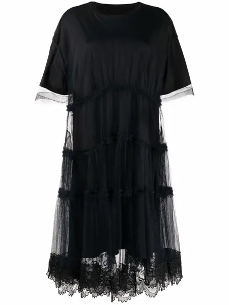 Simone Rocha расклешенное платье из тюля