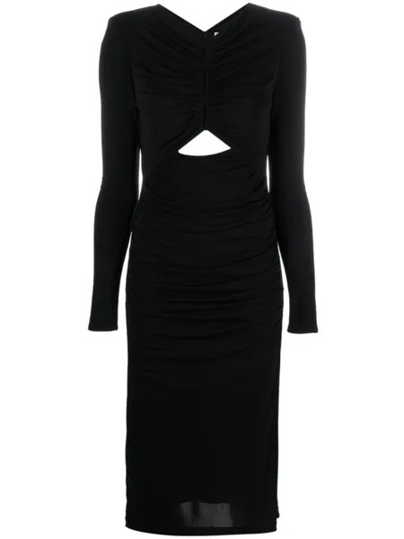 Roland Mouret платье макси с длинными рукавами и сборками, черный