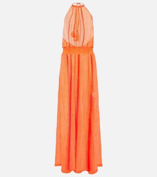 Платье макси Maeva с вырезом халтер MELISSA ODABASH, оранжевый