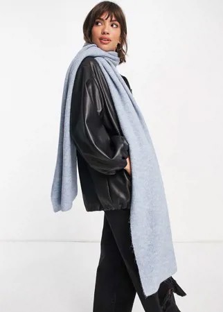 Синий oversized-шарф в рубчик Vero Moda-Голубой