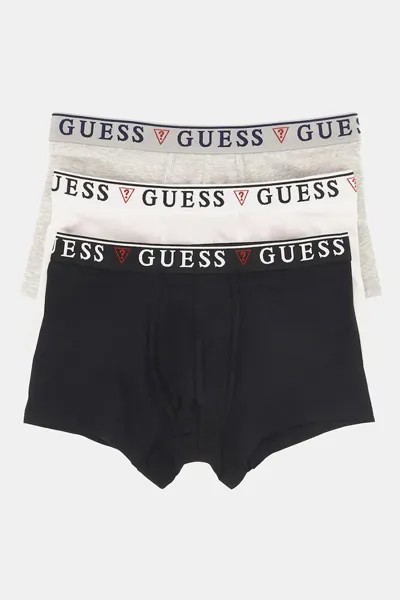 Боксеры с логотипом - 3 пары Guess, черный