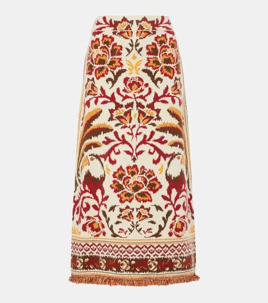Юбка макси с цветочным принтом Farm Rio, цвет toucans scarf cream