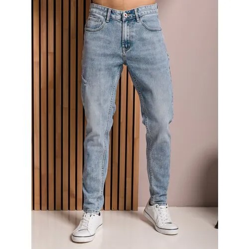 Джинсы зауженные MkJeans, размер 32, голубой