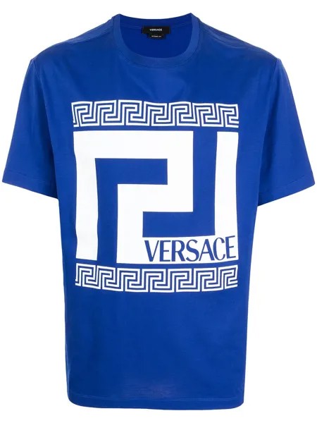 Versace футболка с узором Greca