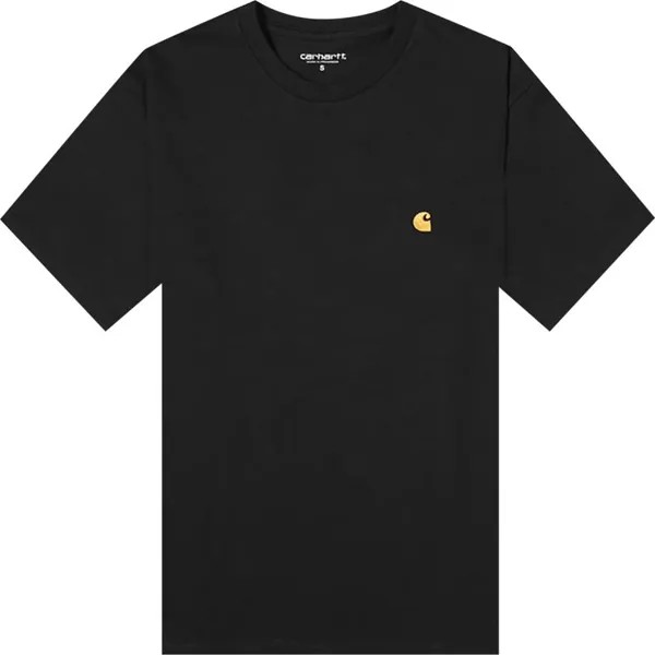 Футболка Carhartt WIP Short-Sleeve Chase T-Shirt 'Black/Gold', черный